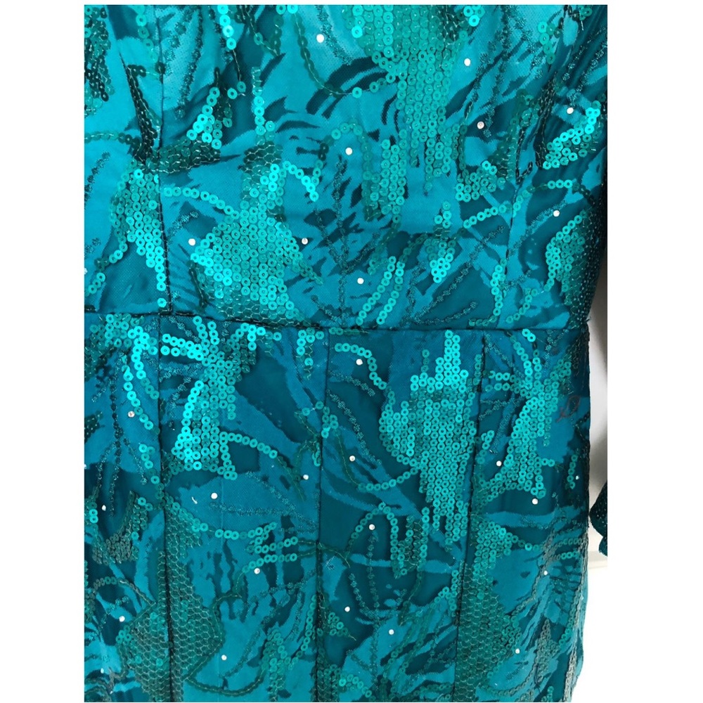 Green Sequin Customized Occassion Dress - Picture 8 of 9